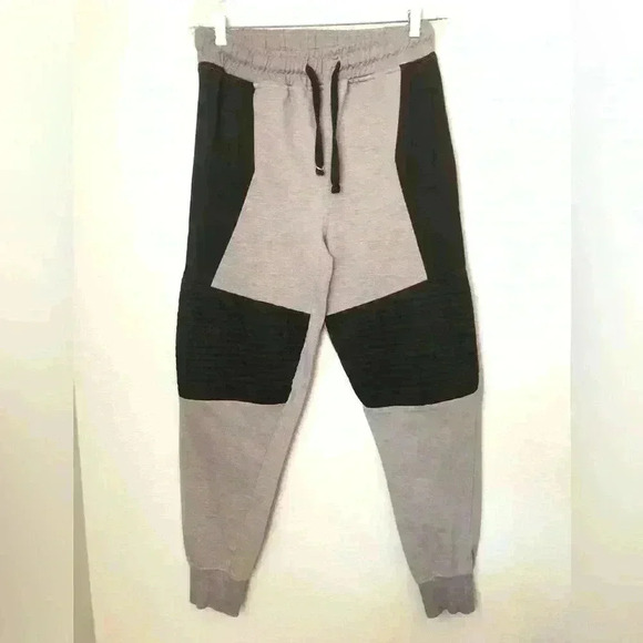 Vtg Phat Farm Gray Black Cuffed Sweat pants Joggers Waist String Medium - Picture 2 of 10